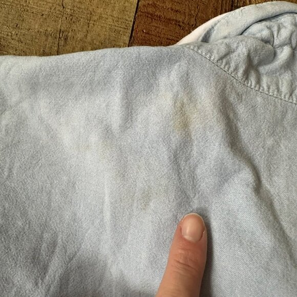 Vintage Lavon Light Blue Windbreaker Jacket With White Stripes Drawstring Adjust - Picture 4 of 11